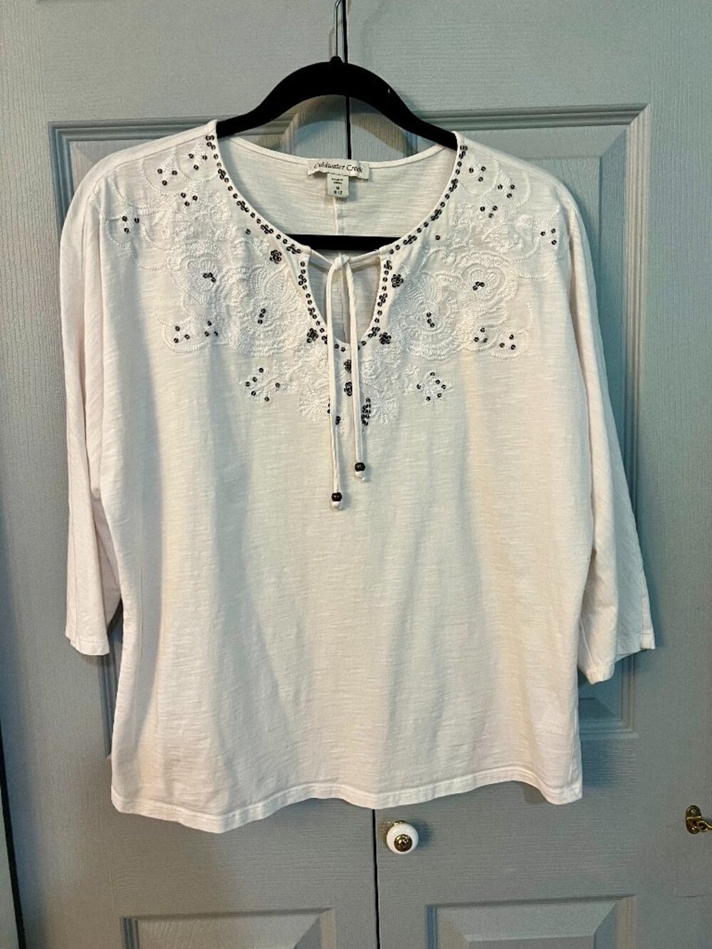 Coldwater Creek Embroidery Top, White